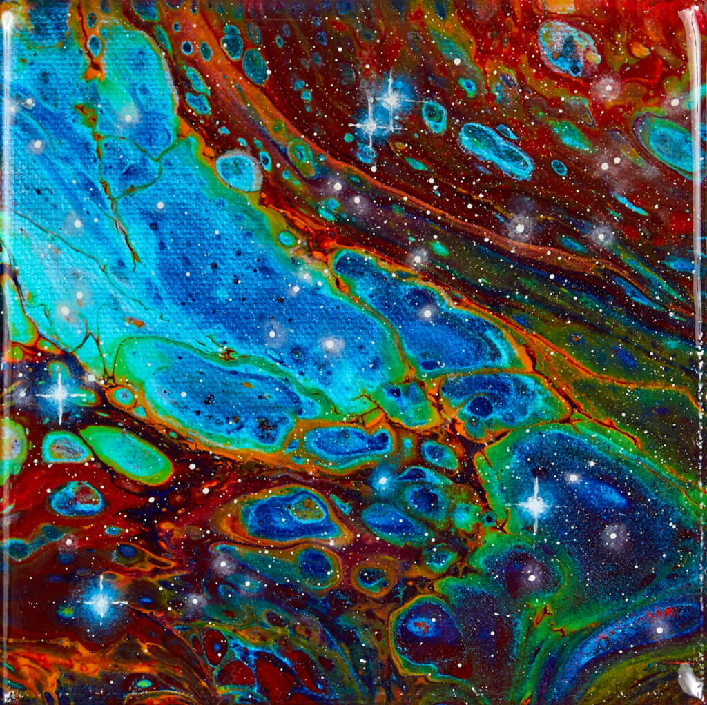 Mixed media on canvas. 6x6 inches